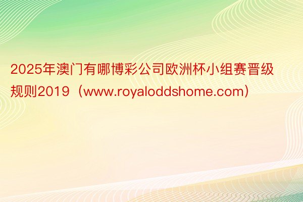 2025年澳门有哪博彩公司欧洲杯小组赛晋级规则2019（www.royaloddshome.com）